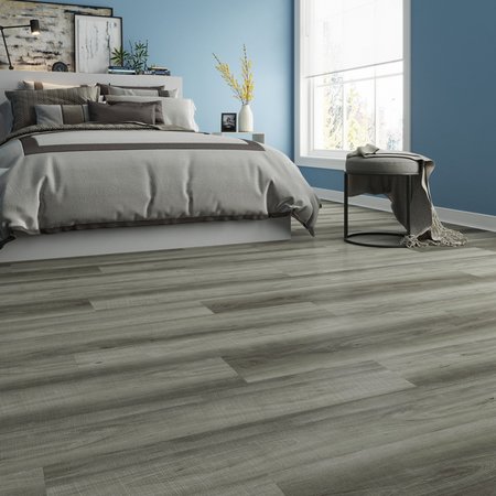 Lucida Surfaces LUCIDA SURFACES, MaxCore Silver Leaf 7 5/16 in. x48 in. 5.8mm 22MIL Interlocking Luxury Vinyl Planks , 45PK MC-503PLT